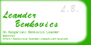leander benkovics business card